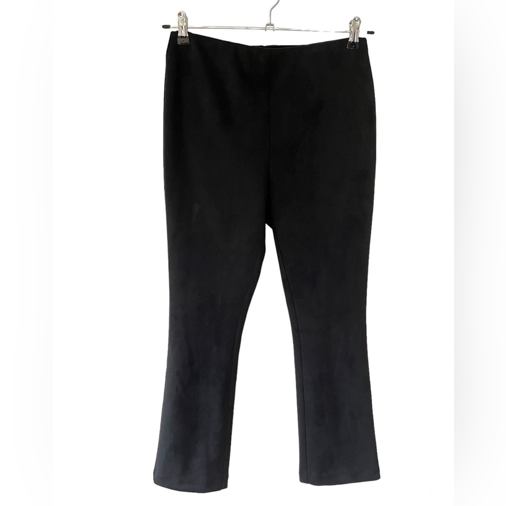 Vineyard Vines Faux Suede Kick Flare Stretch Ankle Pants Black US 8